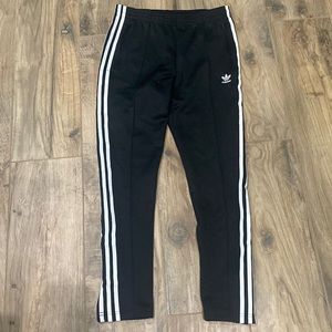 Black Adidas track pants size small.